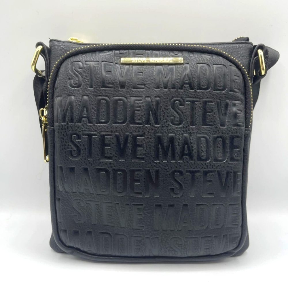 Steve Madden LOGO Crossbody Bag Purse Black with Tag